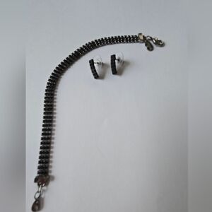 Carolee Silver Charm Bracelet And Earrings